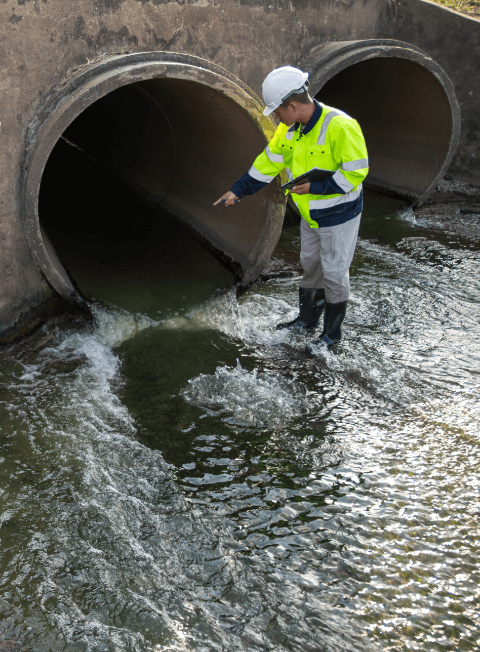 Whitewater graphic mark representing the flow and control of water through a managed system